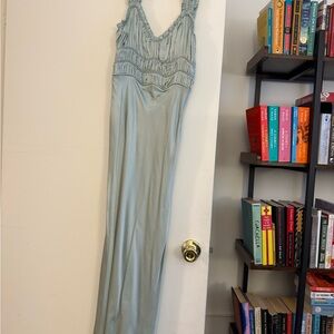 Light Blue Ruffled Maxi Dress